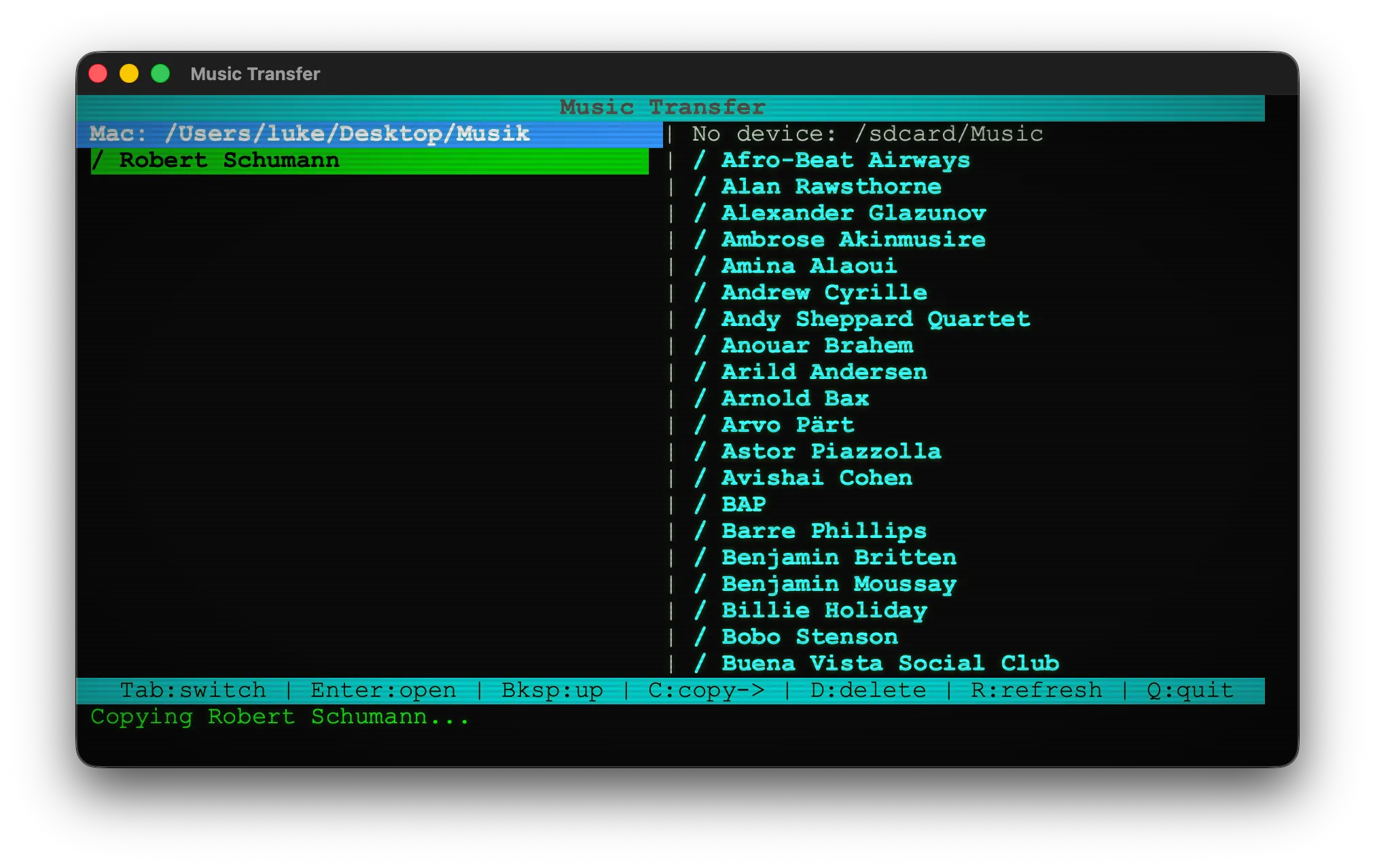 Music Transfer in retro style…