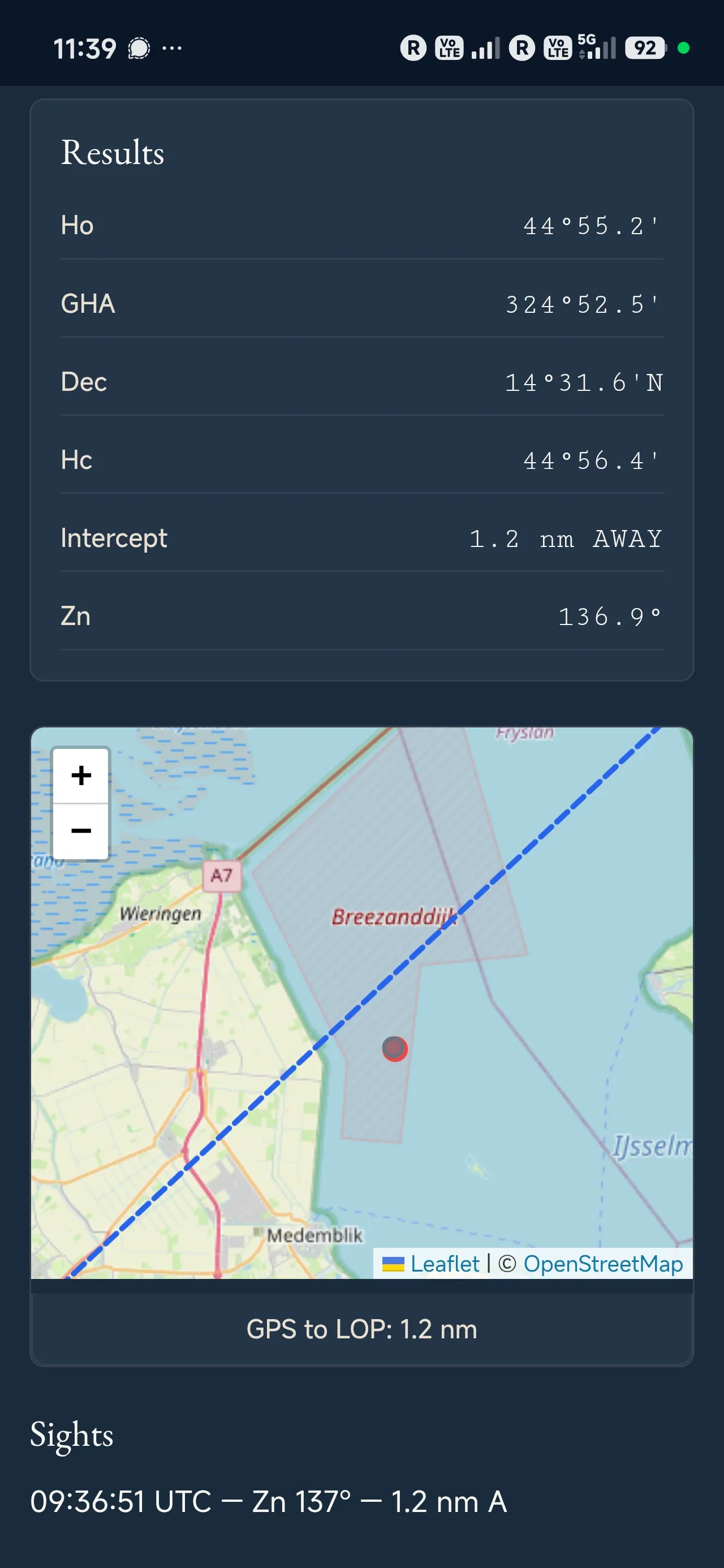 Sextant Navigator screenshot